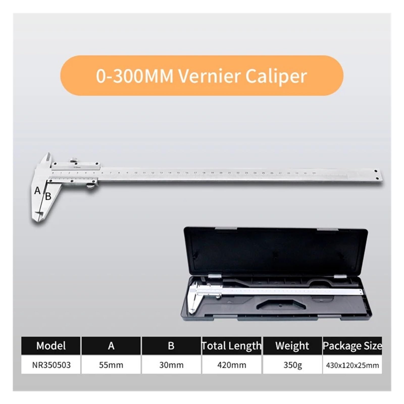 Calibrador Vernier de 6", 8" y 12" acero inoxidable, calibradores no digitales 0 a 300 mm, calibrador micrométrico manual,01, alta precisión,Procalibrado(0-300mm)