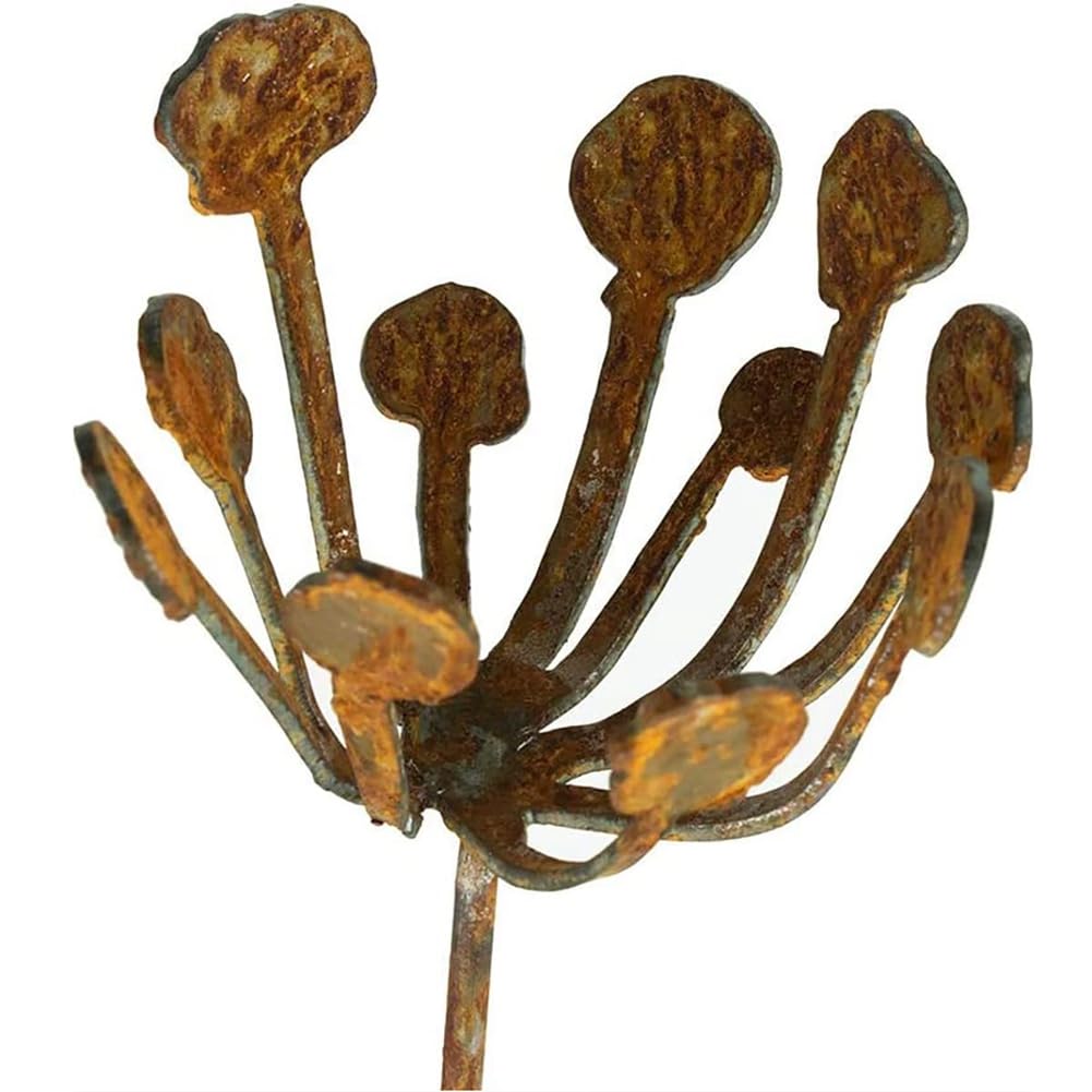 Rostige Metall Blumen Gartendeko 5er Set Gartenstecker für Garten Terrasse Metall Schmiedeeisen Einsatz Skulptur