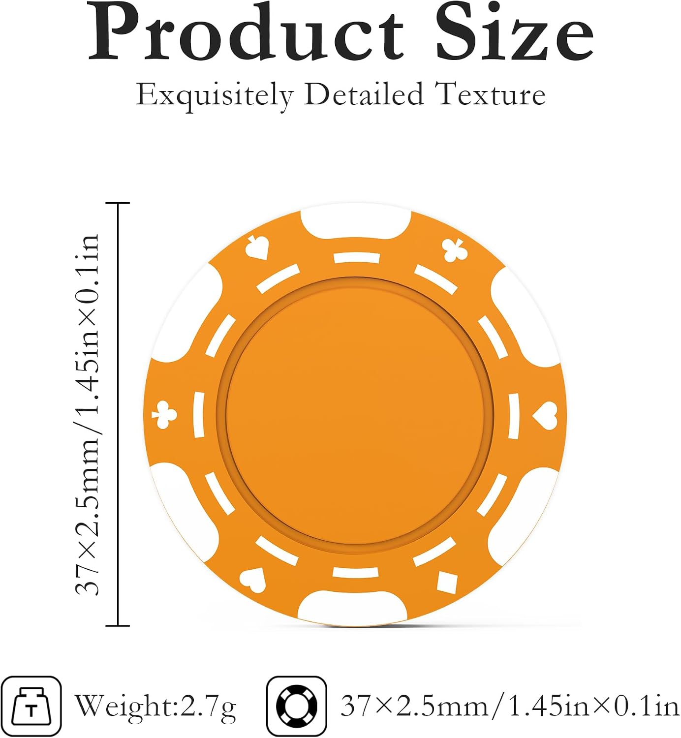 100-1000 Custom ABS Poker Chips,Available in 9 Colors, Imprinted with Your Personalized Text or Image for Bar,Drink or Dessert Shop Tokens,Party,Wedding,Rush Production Available