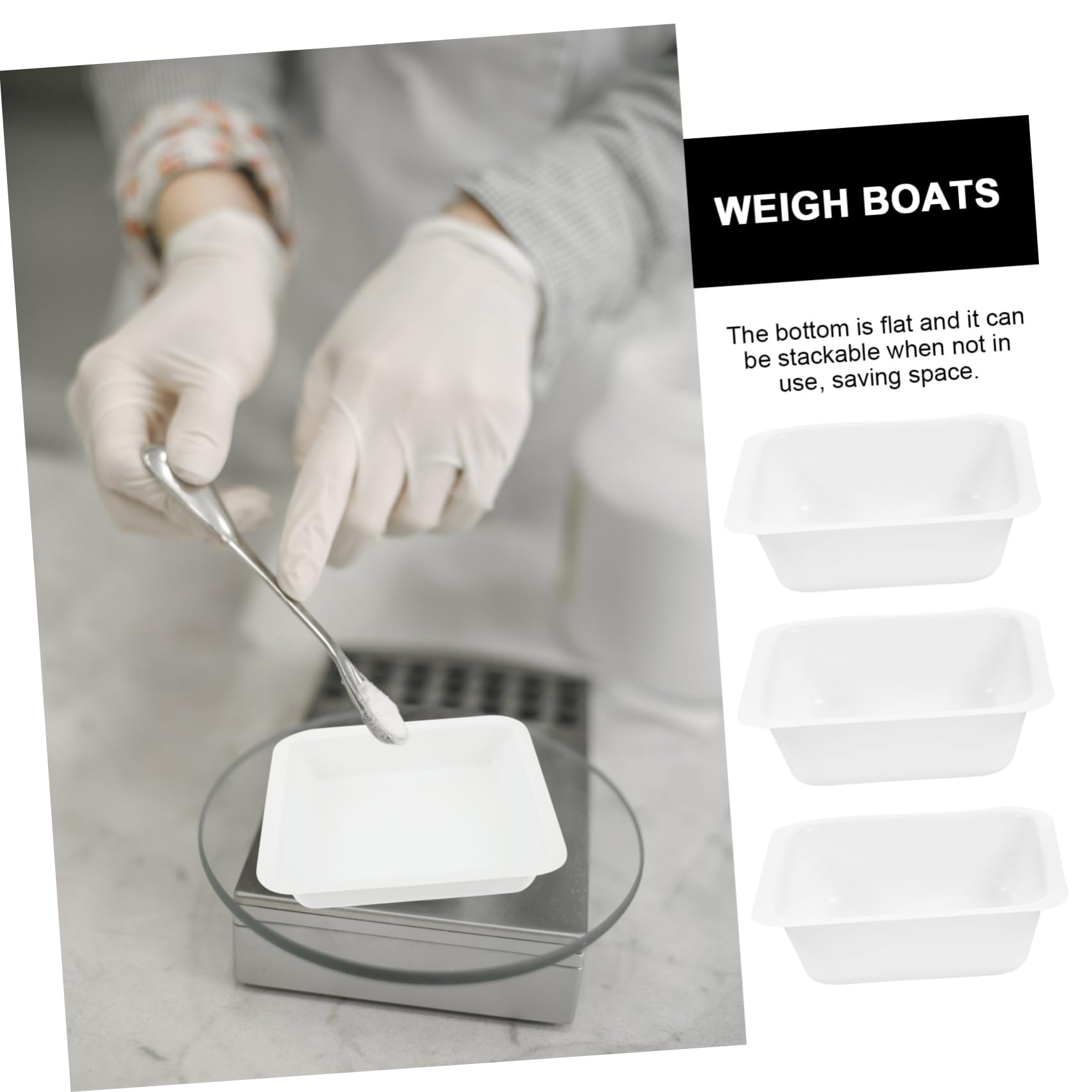 MUSISALY Plastic Weighing Dish 20pcs Dish Plate Weighing Tray Lightweight Accurate Non-Stick Easy to Clean