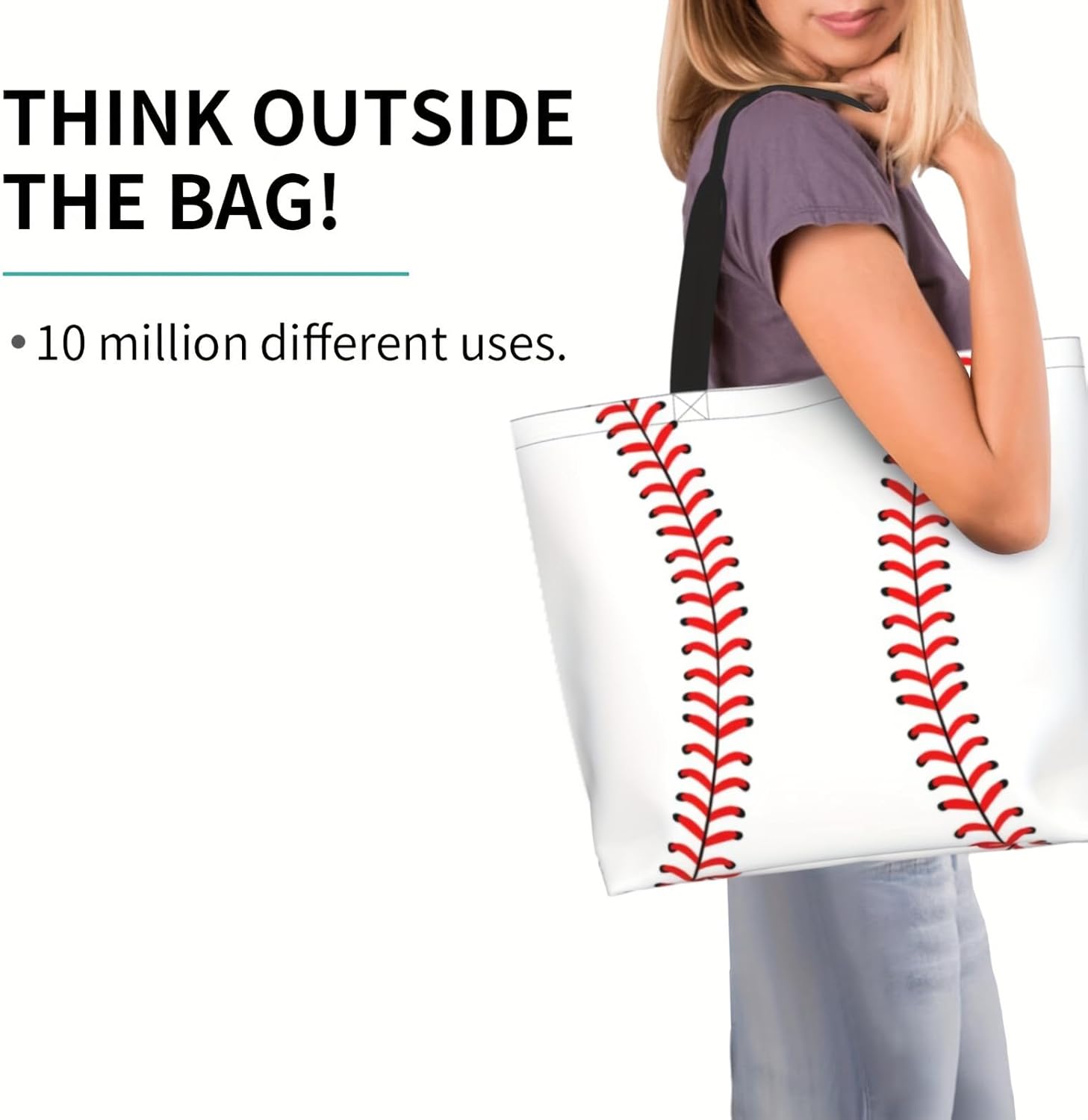 Baseball Tote Bag - Handbag, Shopping and Travel Bag for Sports Mom - Gifts for Women - Image 2