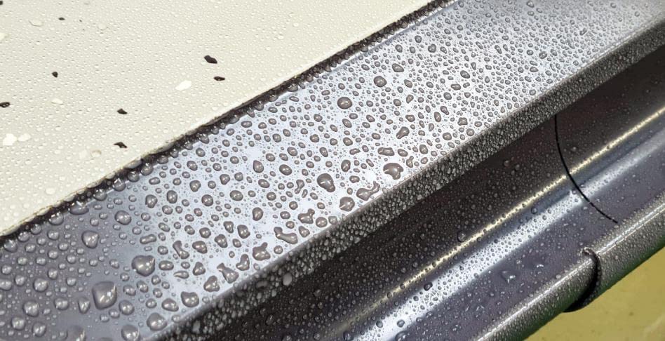 Renoplast® R50 Aluminium Dachrinnen | 200cm Grau halbrunde | Regenrinne Dachentwässerung Blechkantprofile | Gartenhaus Carport Terrasse Balkon-Steckrinne | Rinne für Dach Korrosionsschutz