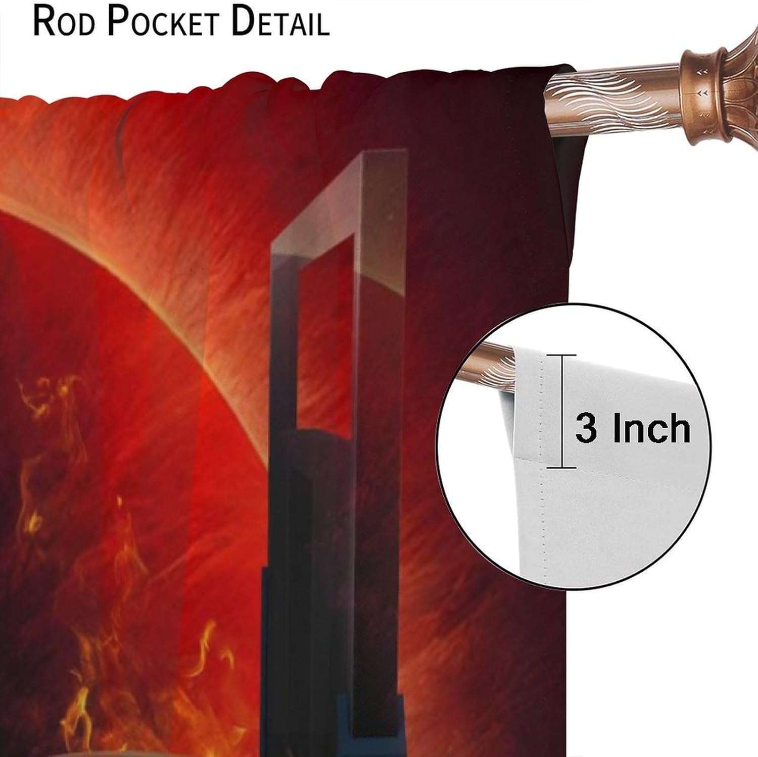 Brebasf Cool Space Astronaut Curtains - Modern Fantasy Sports Player Flame Basketball Window Curtain Room Darkening Blackout Curtains Thermal Insulated Rod Pocket Curtains 2 Panels 63"L x 21"W