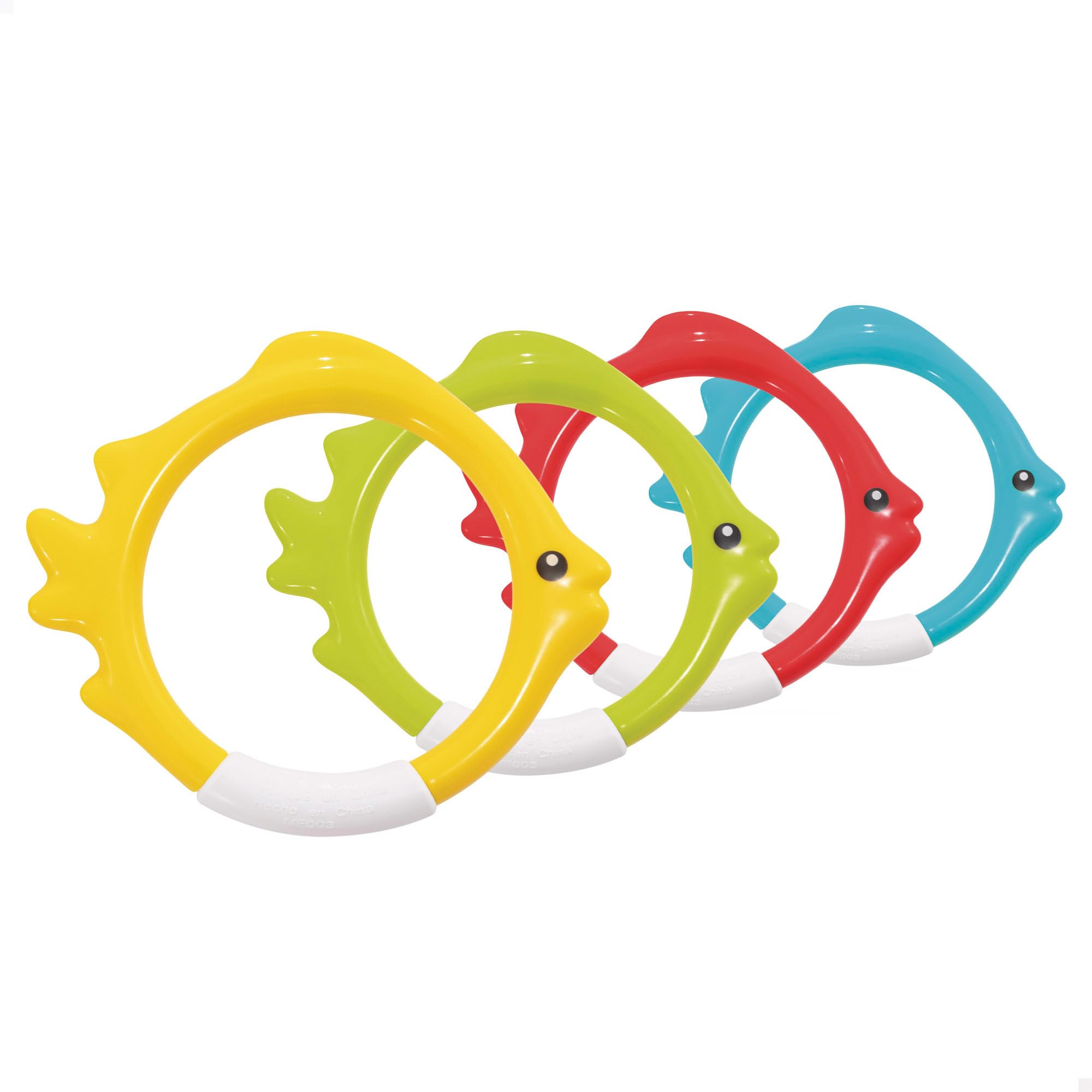 Underwater Swimming Diving Pool Water Toy Rings 4 Pack, Multiple Colors