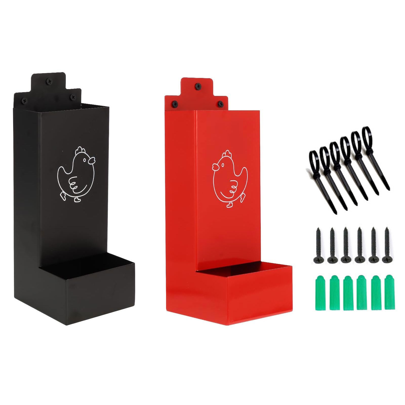 Comedero para aves de corral con diseño automático y montado en la pared, de hierro, para pollitos y aves de corral pequeñas aves de corral para pollos
