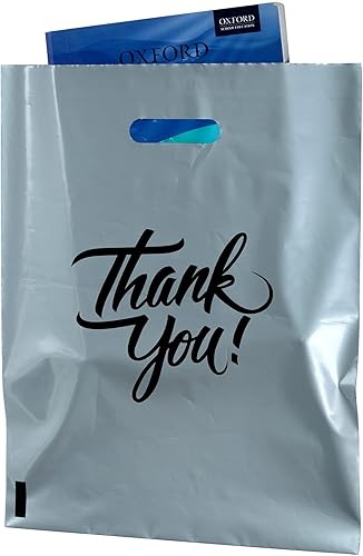 Miniatura 6 de Infinite Pack Bolsas de mercancía con texto en inglés "Thank You", asas troqueladas, bolsas de compras al por menor para boutique, bolsas de regalo,