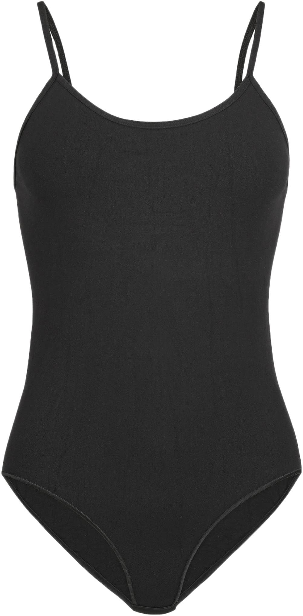 UnsichtBra Pack de 2 Body Mujer Microfibra | Body Ajustado con Tirantes Finos Tipo Spaghetti – Confort Ligero y versátil – Negro/Blanco/Piel