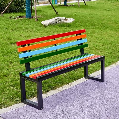 Banc d'extérieur en métal avec dossier de jardin pour terrasse et porche