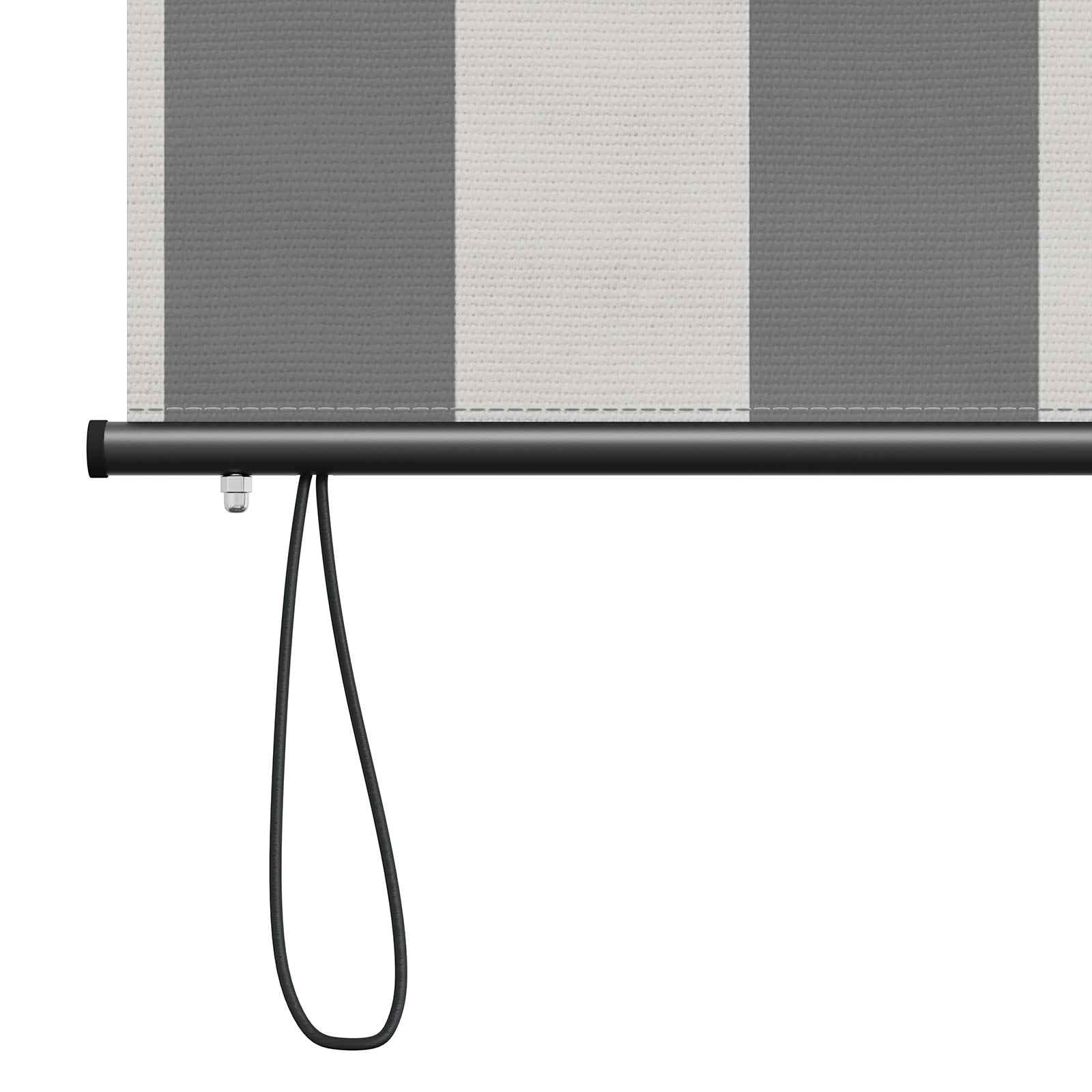 Store Enrouleur Extérieur Anthracite et Blanc 120 x 250 cm, Store Manuel à Manivelle pour Balcon et Terrasse, Brise-Vue Vertical en Polyester et Aluminium Fixation Plafond