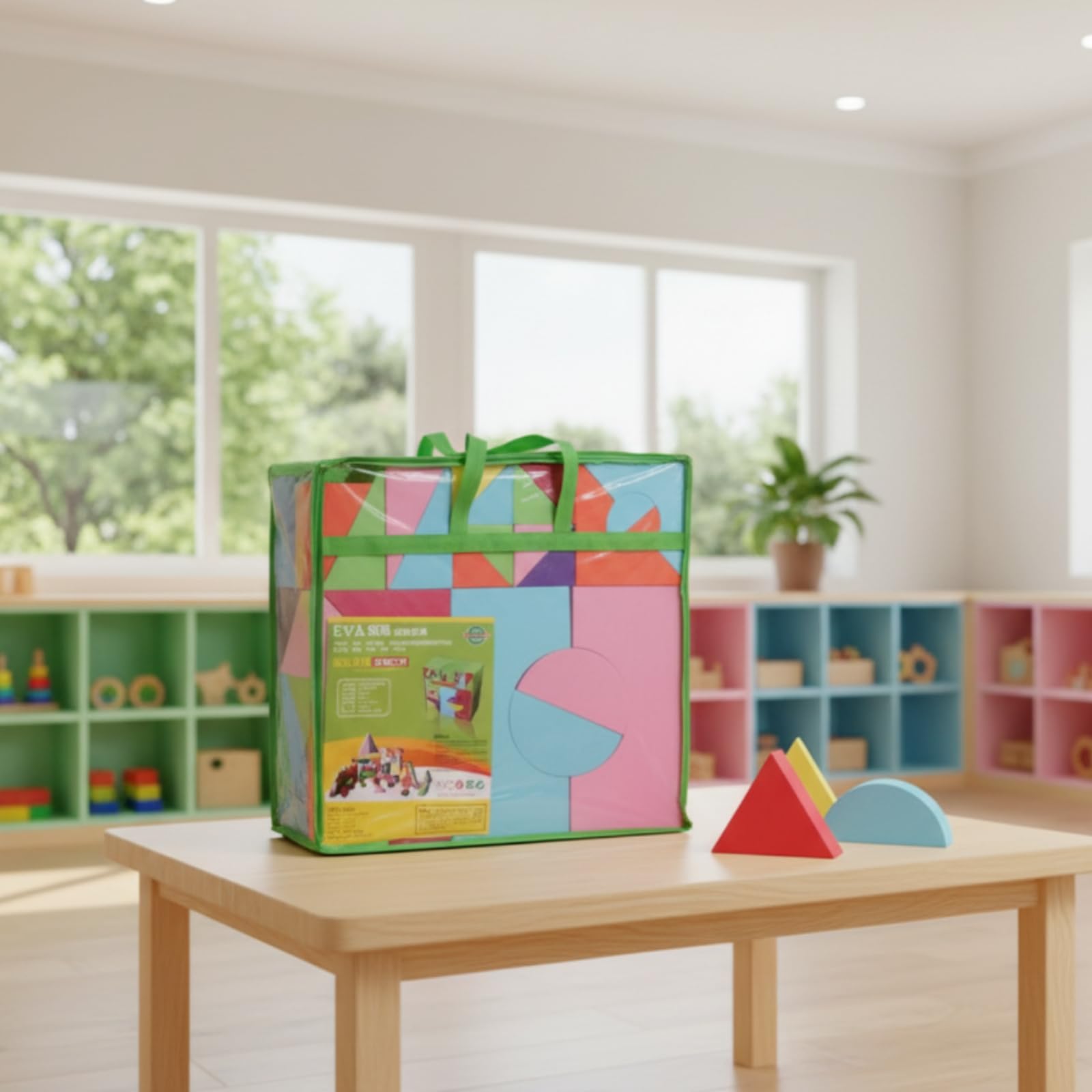 57 Pezzi Mattoncini in Schiuma Grande | Blocchi in Schiuma EVA, Educativi, Kit di Costruzione, per Asilo Nido, Scuola infanzia, Ludoteca, Bambini