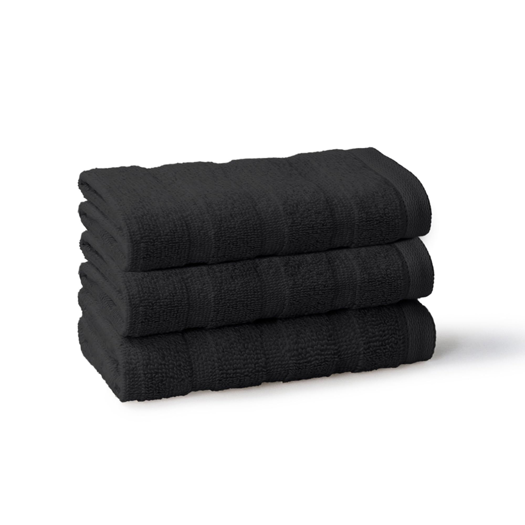 MYTRIDENT Quick Dry Towel, 400 GSM, 100% Cotton Towel, 3 Pc Wash, Black-image-0