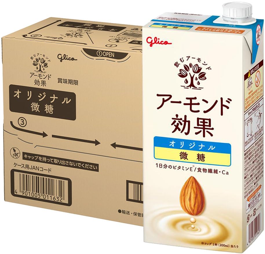 アーモンド効果 オリジナル 微糖 江崎グリコ 常温保存可能 ビタミンE 食物繊維 アーモンドミルク 1000ml×6本