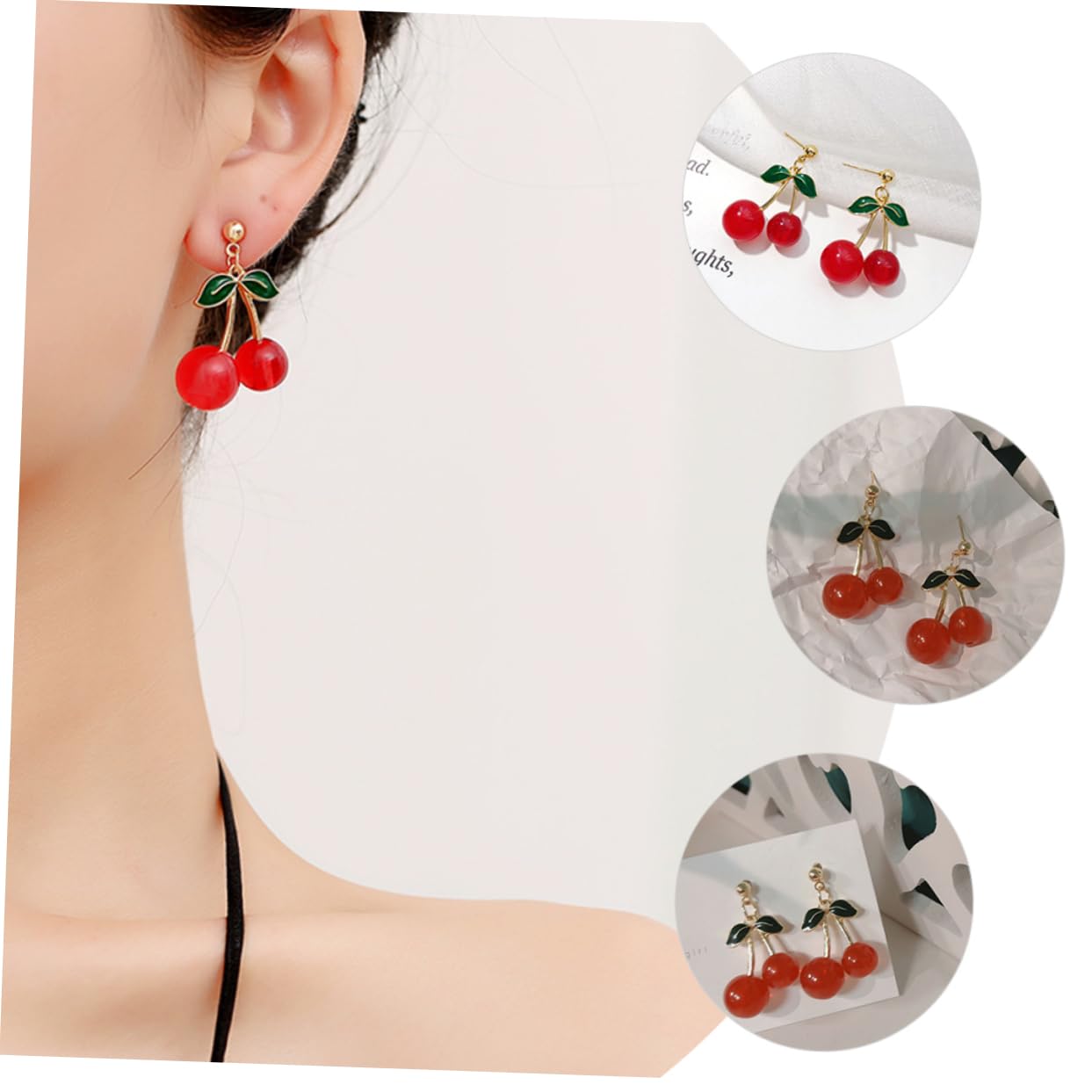 1 Paio di Orecchini di ciliegio minimalisti per Ragazze per Ragazze semplici e Comodi Accessori per Le Orecchie quotidiane