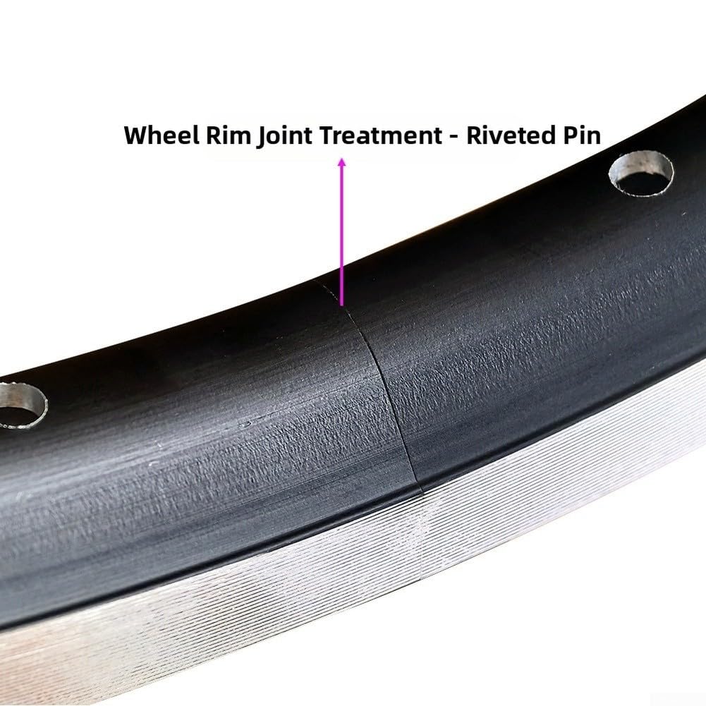 Cerchio per bici da 40,6 cm x 40,6 cm, a doppia parete, in lega di alluminio per freni a V, 20/28 fori, compatibile con bici pieghevoli Brompton, nero (28 fori 16 x 1-3/8)