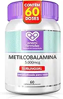 Metilcobalamina 5.000mcg MAX DOSE B12 Ativa SUBLINGUAL de Absorção Rápida – 60 Cápsulas - Suplemento Alimentar Sublingual
