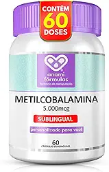 Metilcobalamina 5.000mcg MAX DOSE B12 Ativa SUBLINGUAL de Absorção Rápida – 60 Cápsulas - Suplemento Alimentar Sublingual