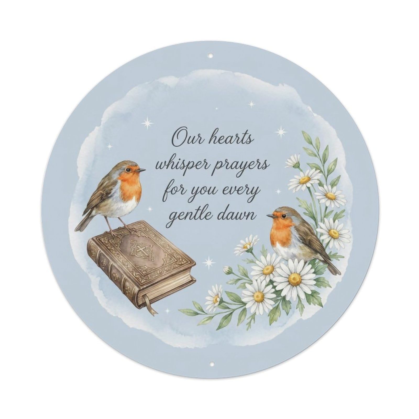 European Robin Garden Sign Heaven Love Prayer Metal Tin Sign