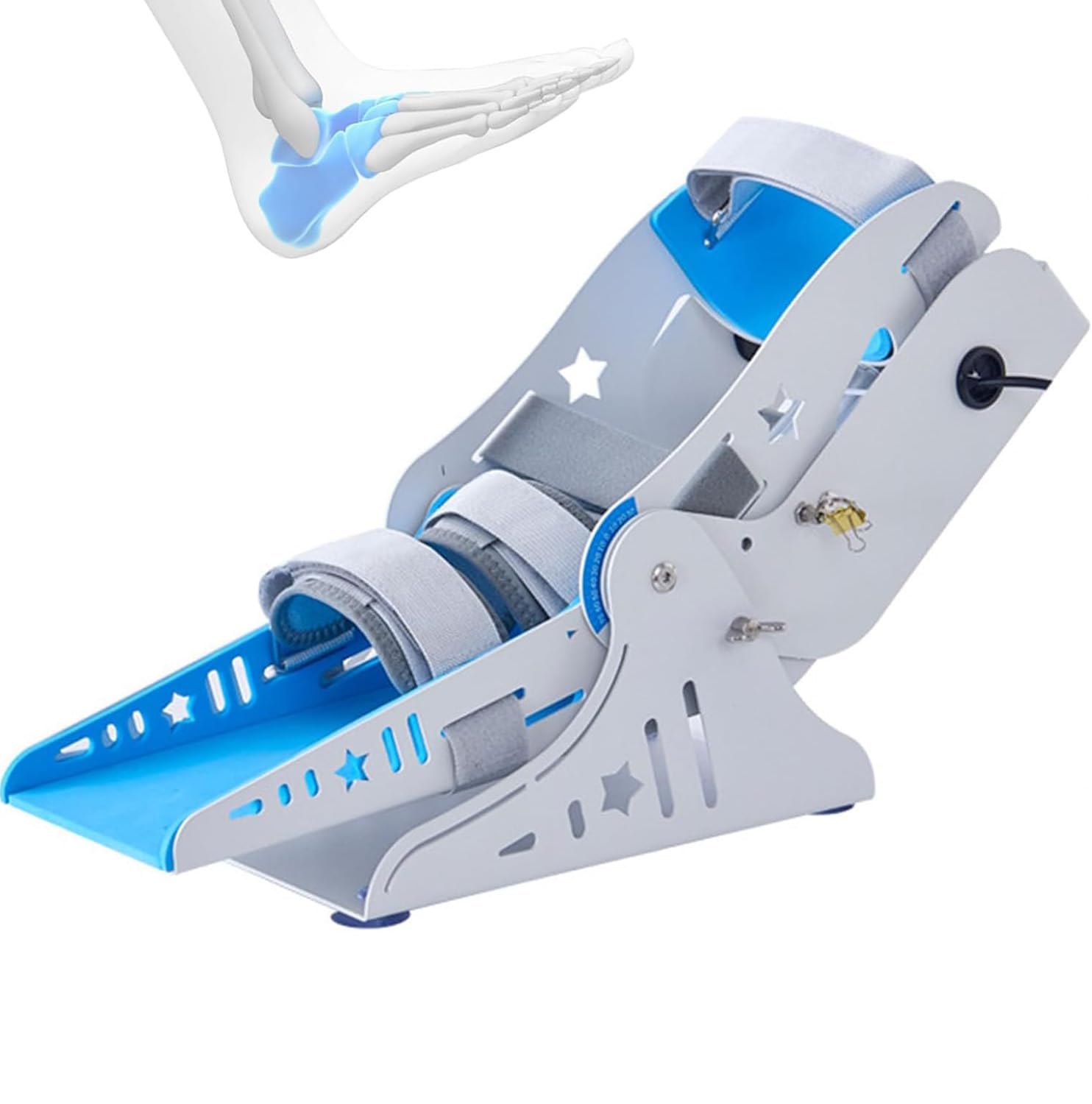 SXSLTSA Electric Foot Drop Rehabilitation Trainer, Remote Control Ankle Joint Rehab Equipment for Dorsiflexion & Plantar Flexion, Adjustable Angle for Home Exercise