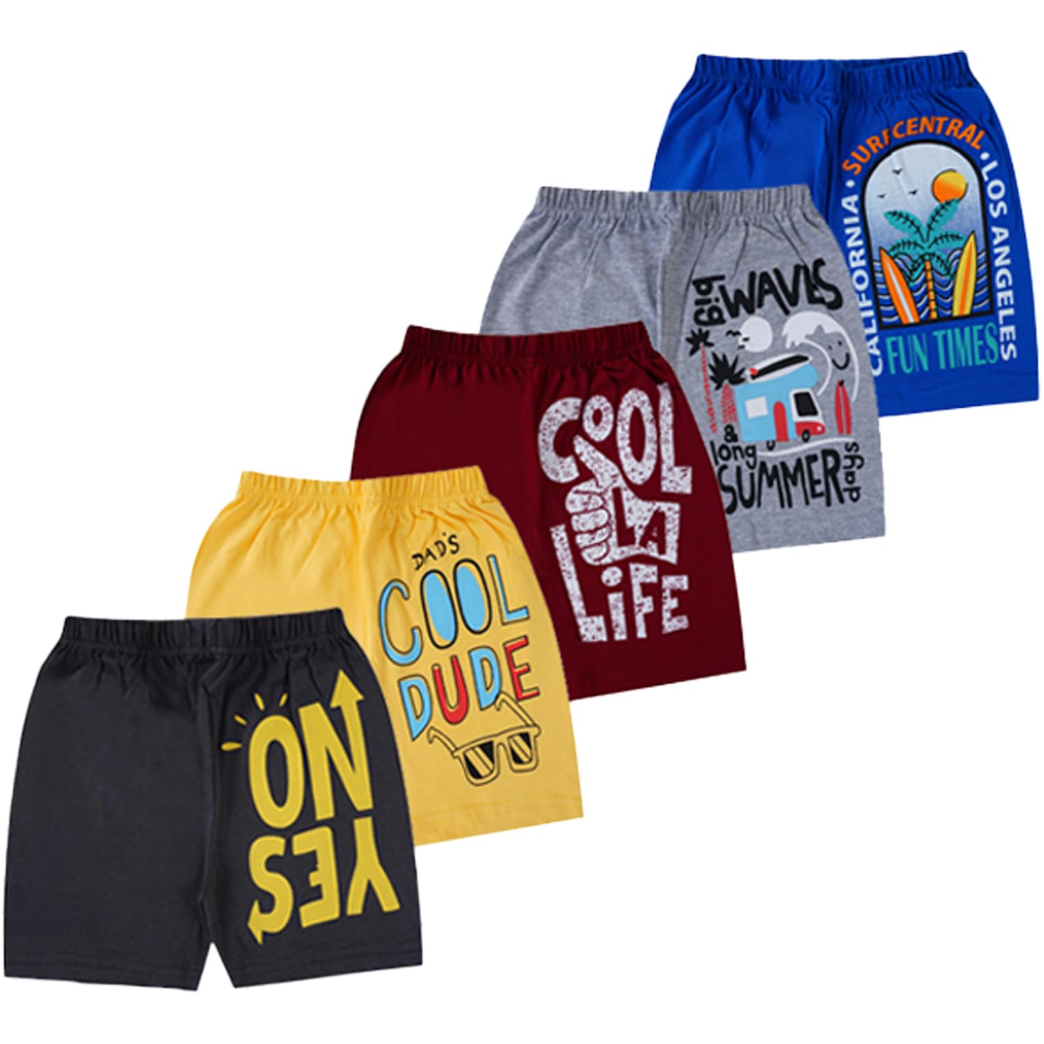 T2F Pantalones Cortos (Pack de 5) para Niños