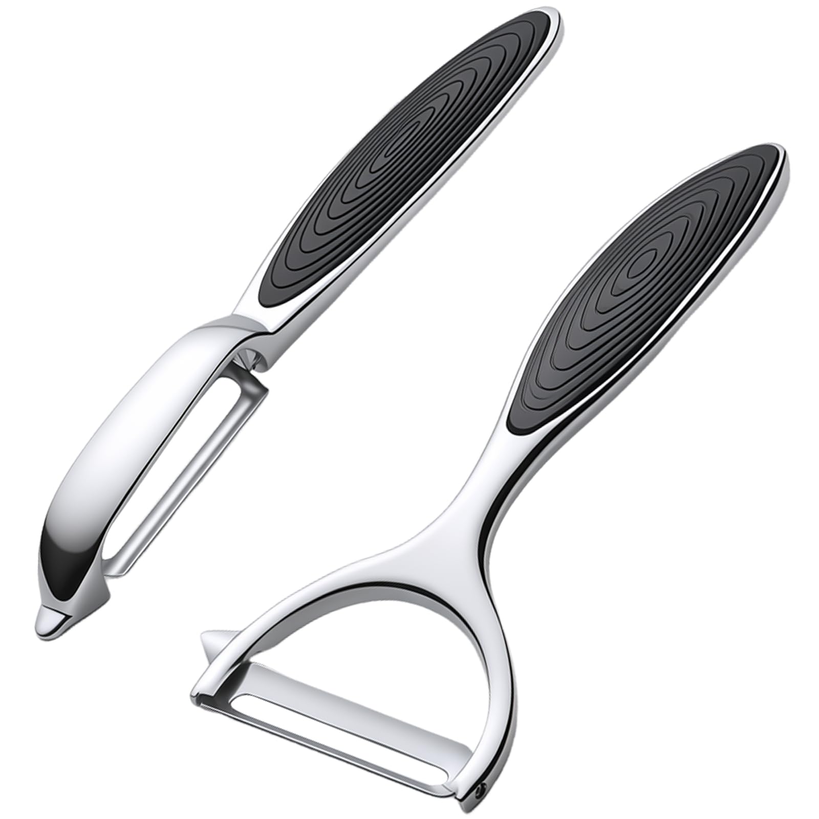 (FUYOAL) 2 Pcs Potato Peeler Vegetable Peeler, Stainless Steel Y&I Shaped Swivel Peelers with Sharp Blade & Non-Slip Handle & Potato Eye Remover for Apples, Carrots, Cucumber, Eazy to Peel & Durable