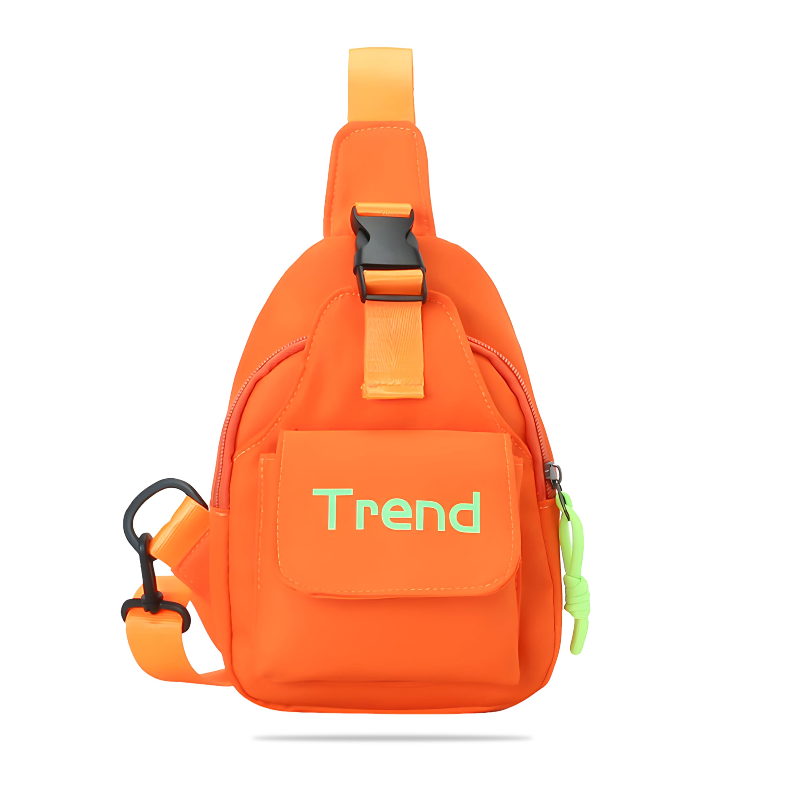 Kids Shoulder Bag - Compact and Stylish Children Sling Bag, Coin Purse Waist Backpack with Crossbody Shoulder Bag Design, Sling Bag Daypack Travling & Hiking Chest Bag-(OrangeTrend)-image-18
