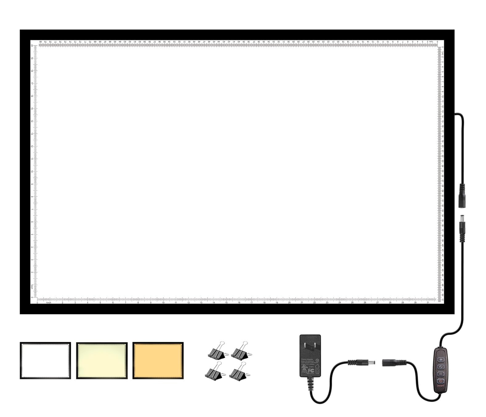 TOHETO A4 Light Board For Diamond Painting, Super Bright Magnetic Light Pad With Side Buttons, Lightbox
