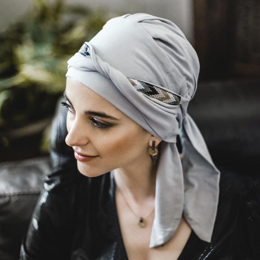 CAREBELL Pañuelo Oncológico/Modelo Smooth/Diseño Murano/Ideal para pacientes con Pérdida de Cabello/Tejido de Bambú/Cómodo y Suave/Quimioterapia y Alopecia