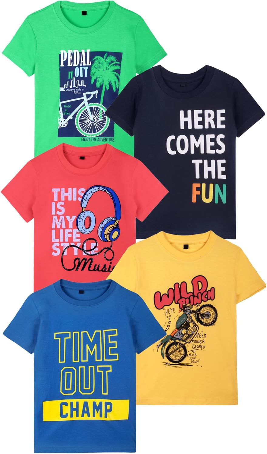Boys Boys regular fit tshirt T-Shirt (pack of 5)