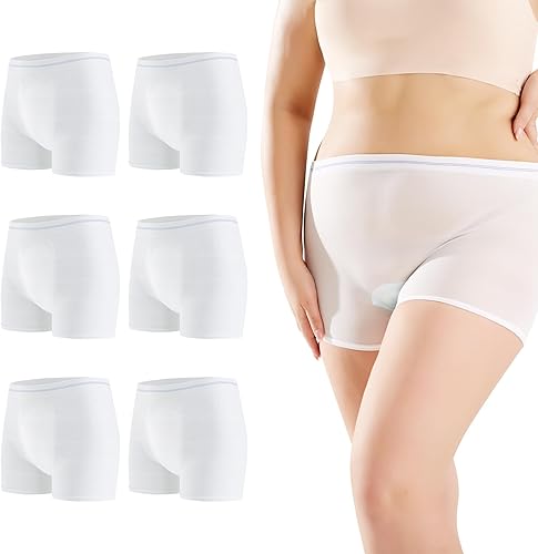 Ropa interior posparto de malla, transpirable, de cintura alta, desechable, para mujer, bragas de malla elástica