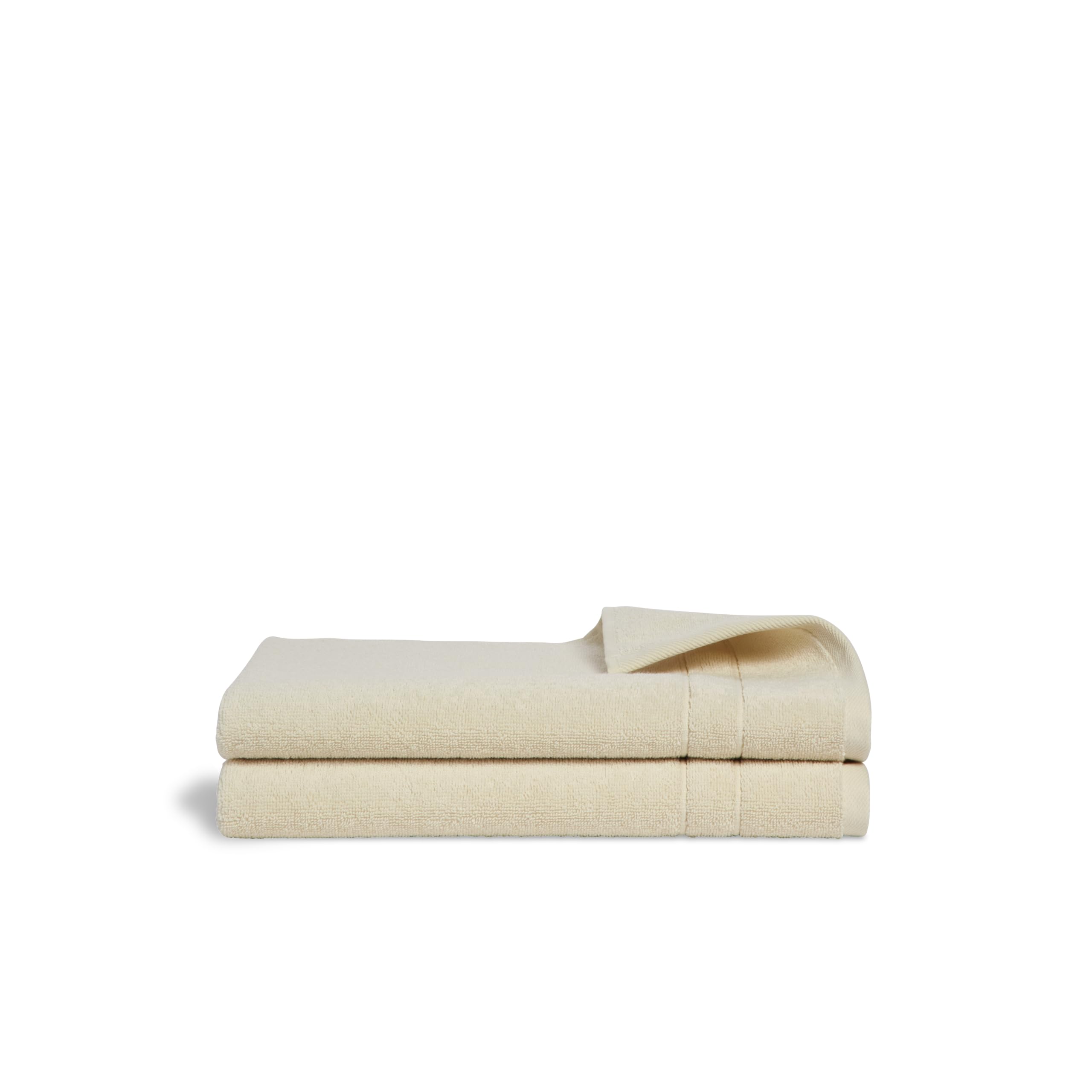 BrooklinenClassic Turkish Cotton Hand Towels – Vanilla, Set of 2 – 100% Cotton Towels, Soft, Highly Absorbent, Quick-Drying, Durable, Ideal for Daily Face, Body Cleansing and More