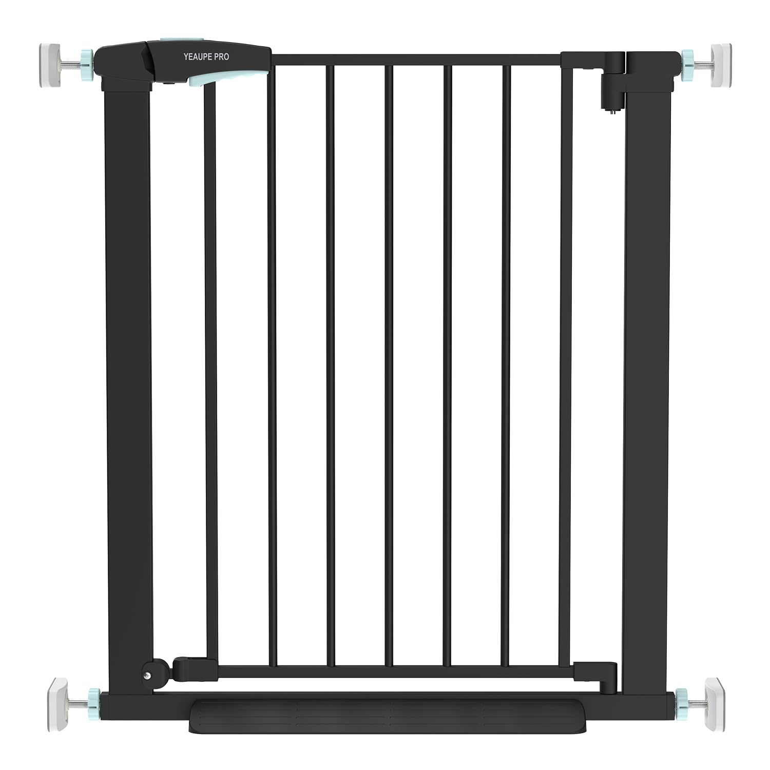 YEAUPE PRO Barrera de Seguridad Niños Escalera,74-78CM, sin Tornillos,Negro | Valla de Seguridad Infantil, Puerta de Seguridad para Bebé y Perros, Apertura Una Mano, Doble Bloqueo, Uso en Interiores Recycled Claim Standard Blended