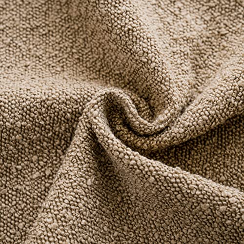 Image of Foindtower Pack of 2 Textured Boucle Throw Pillow Covers Accent Solid Pillow Cases Cozy Soft Decorative Couch Cushion Case for Chair Sofa Bedroom Living Room Home Decor, 18 x 18 Inch,Camel