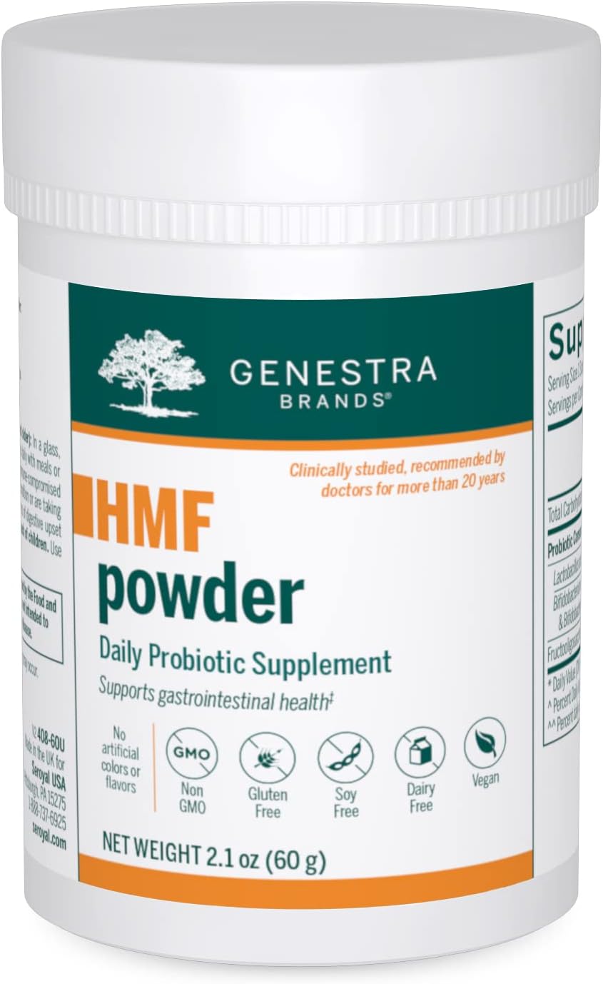 Genestra Brands - HMF Powder - Four Strains of Probiotics to Promote GI Health - 2.1 Ounces
