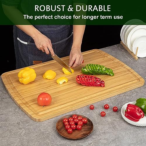 Tabla de cortar rectangular de bambú 30 x 20 pulgadas miniatura 6