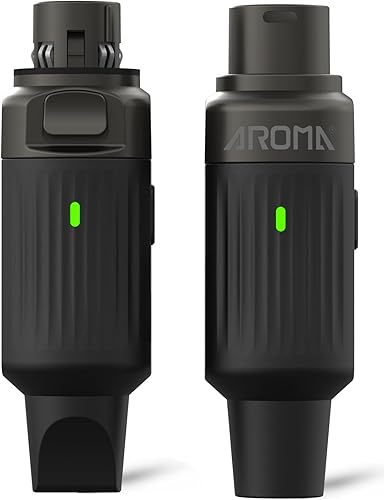 Miniatura 9 de Aroma - Transmisor y receptor inalámbrico XLR, sistema de micrófono inalámbrico UHF profesional para transmisión estable, 7 canales, rango de 130