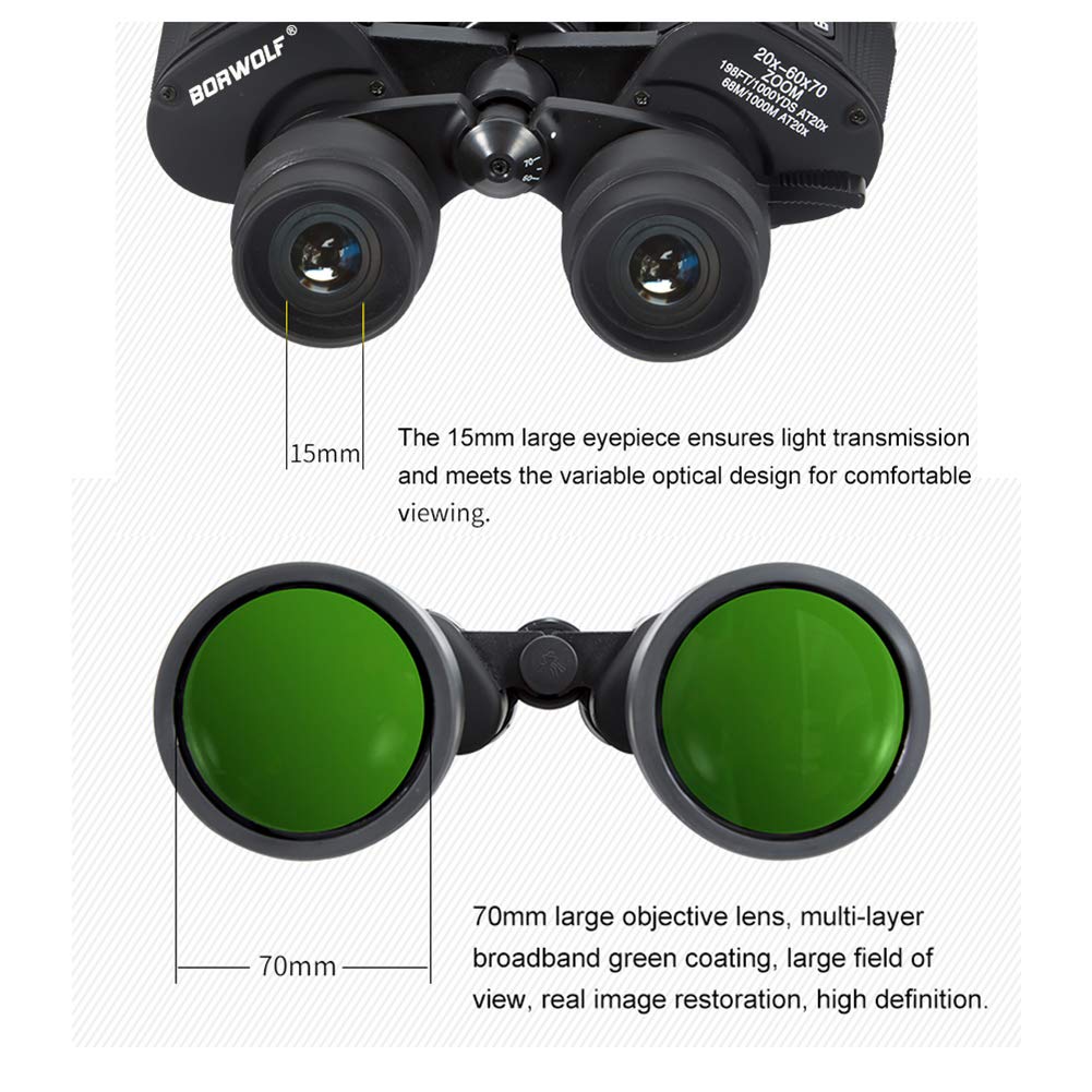 Telescopio binoculare, impermeabile, visione notturna, HD, 180 x 100, binocolo da viaggio, zoom ottico regolabile, binocolo portatile, potente binocolo da caccia per sport all'aria aperta