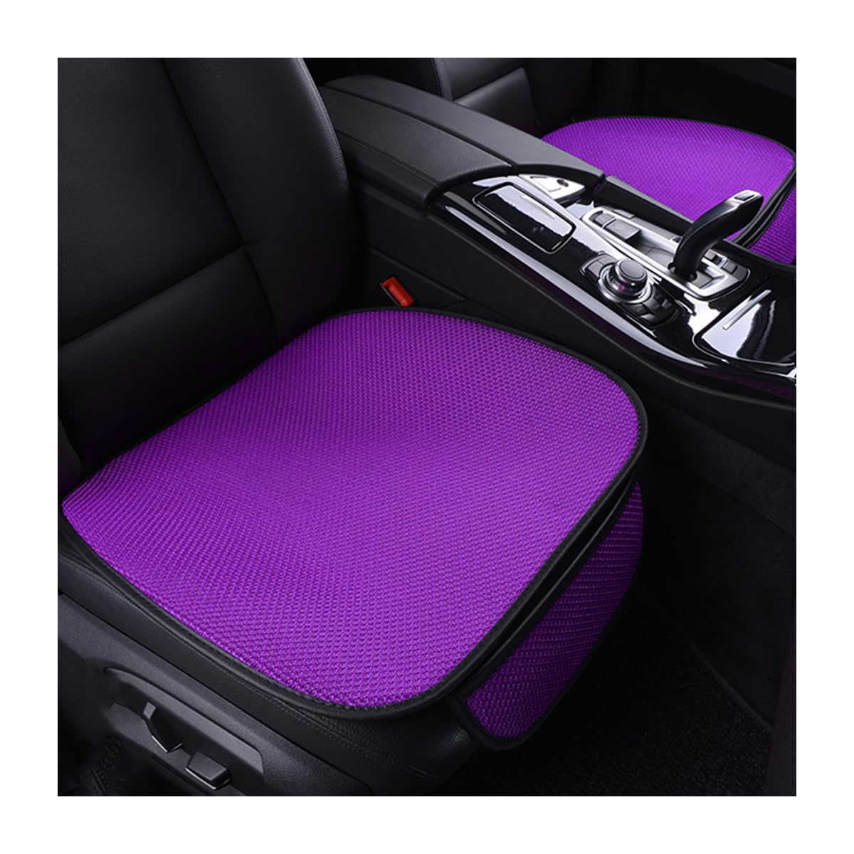 BELOMI Car Seat Bottom Cover, 2 Pack Front Driver or Passenger Seat Cushion with Pocket, Universal Breathable Comfort Auto Seat Protector Mat, Car