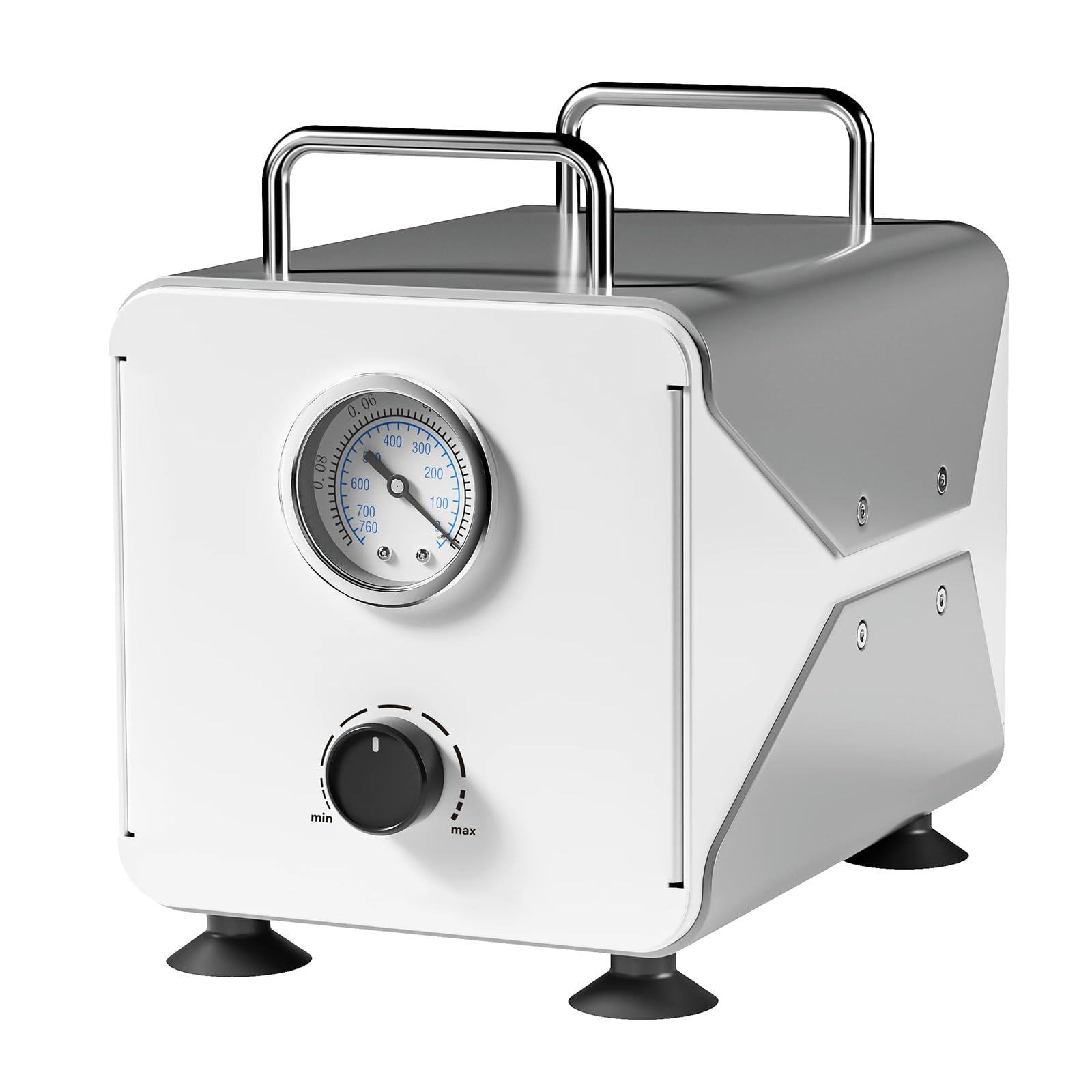 Labor-Vakuumpumpe, ölfreie Membranpumpe, mit einfachem Unterdruck, variabler Durchfluss, mit Manometer und Griff, für chemische Anwendungen, 15 l/min