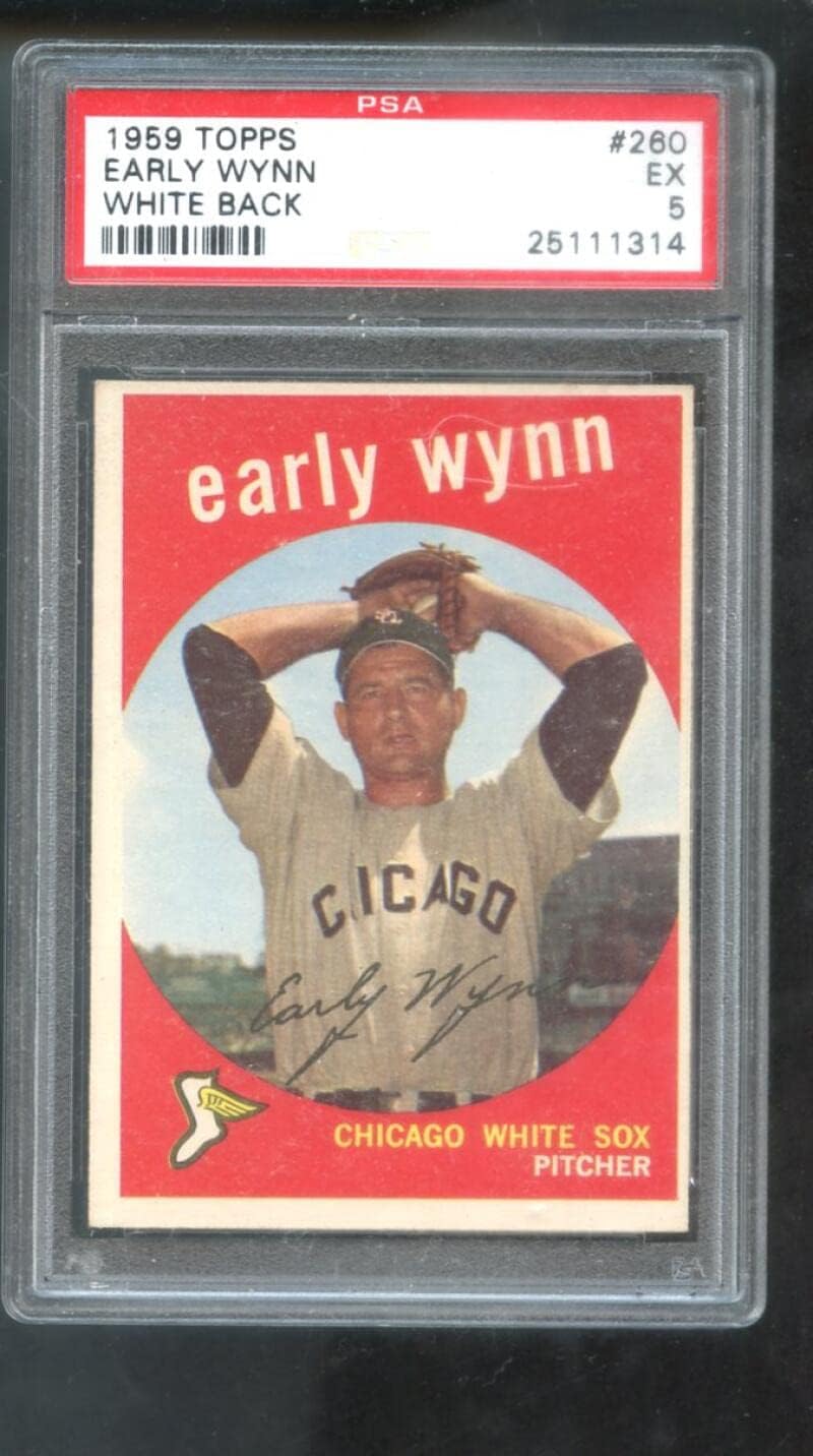 1959 Topps #260 Early Wynn WB PSA 5 Graded Baseball Card MLB Chicago White Sox