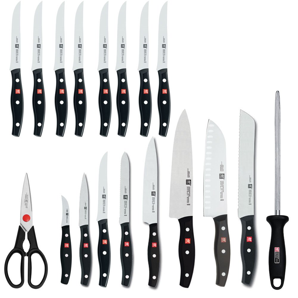 ZWILLING Twin Signature 19pc Kitchen Knife Set with Block, Chef Knife