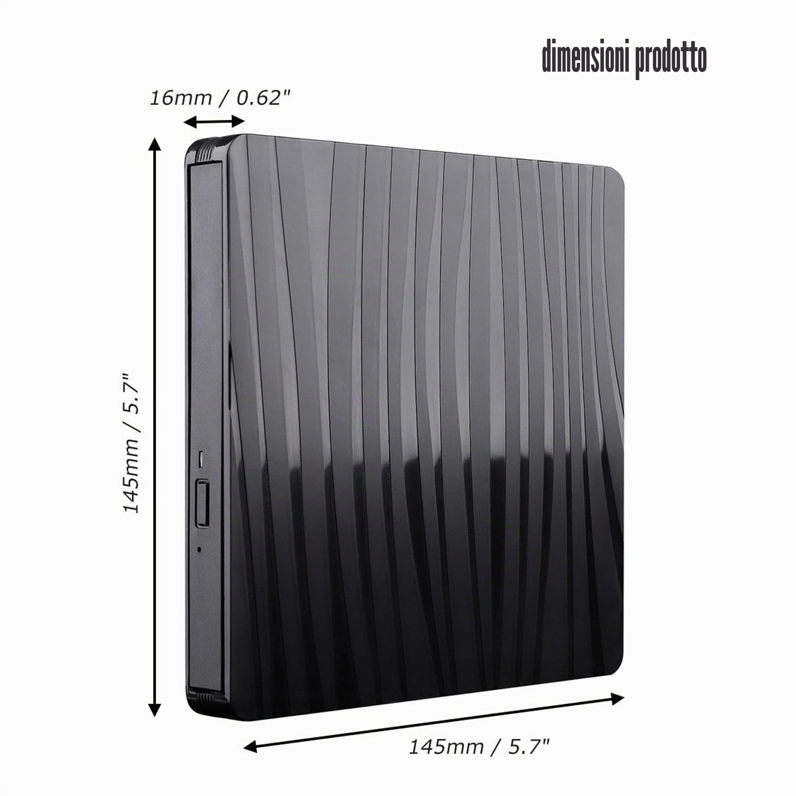 Unità DVD esterna USB 3.0 e Type-C portatile CD DVD +/-RW ROM drive per computer portatile PC desktop, CD DVD Burner Reader compatibile con sistemi operativi Windows XP / 2003 / Vista /7 /8/10/11