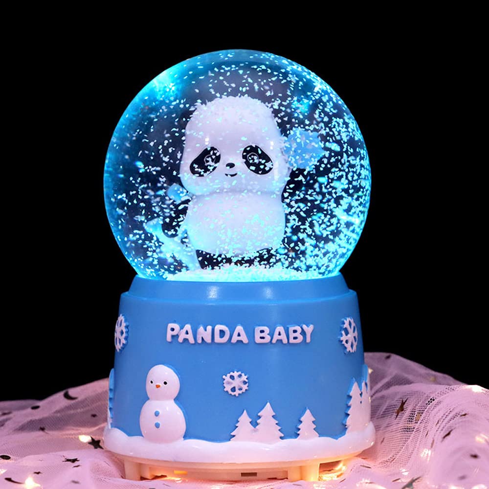 Amazon.co.jp: ベビーパンダ スノードーム 80mm ブルー樹脂/ガラス