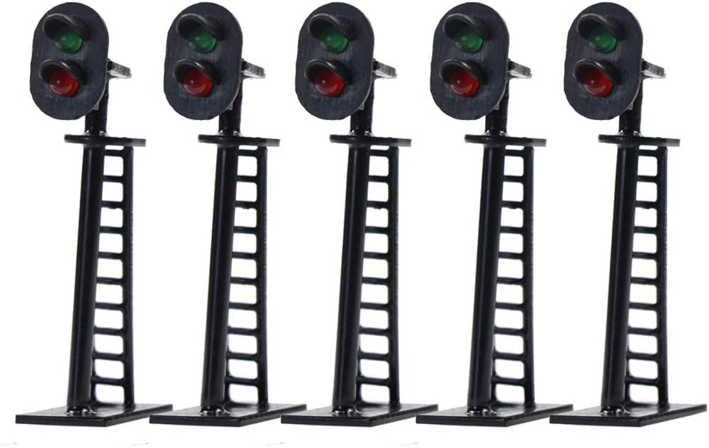 JTD05 5pcs Model Railway 2-Light Block Signal Green/Red N Scale 4.7cm 12V Led New