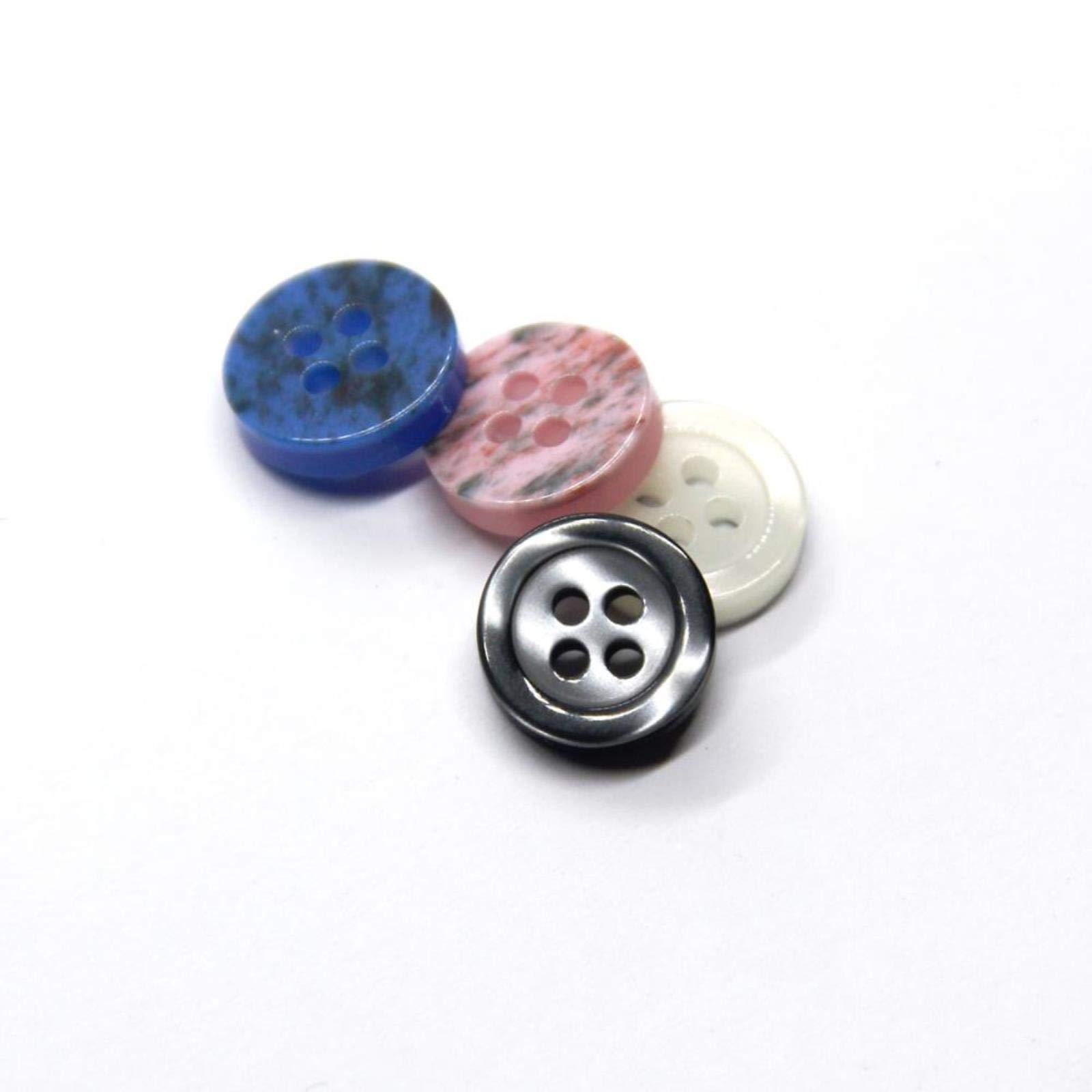 30 szt. 4-otworowe guziki z imitacji muszli żywicy do szycia koszul odzieżowych, ręcznie robione akcesoria DIY(Blue,11mm)