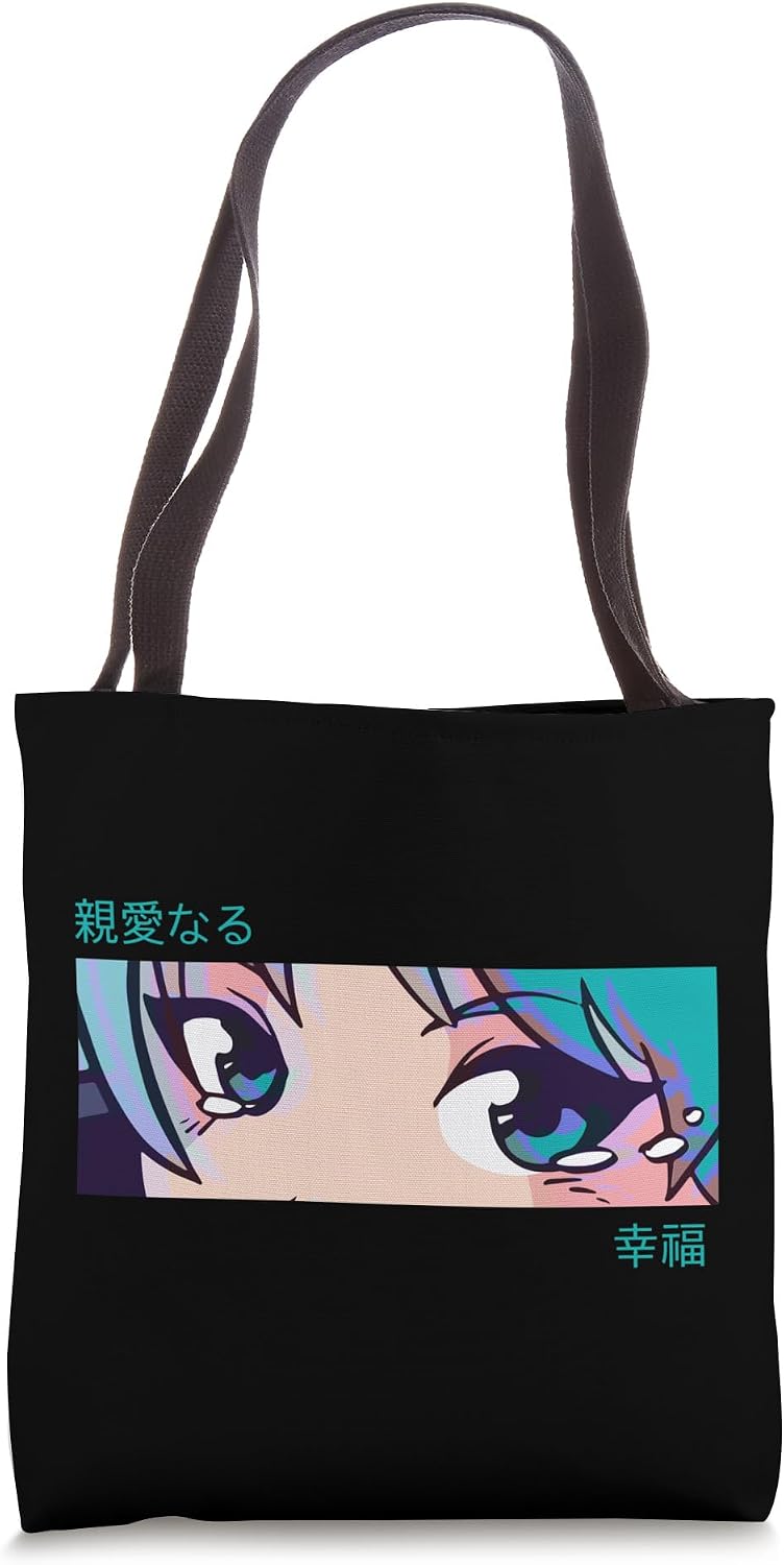 Anime Girl Eyes Pastel Aesthetic Otaku Art Tote Bag