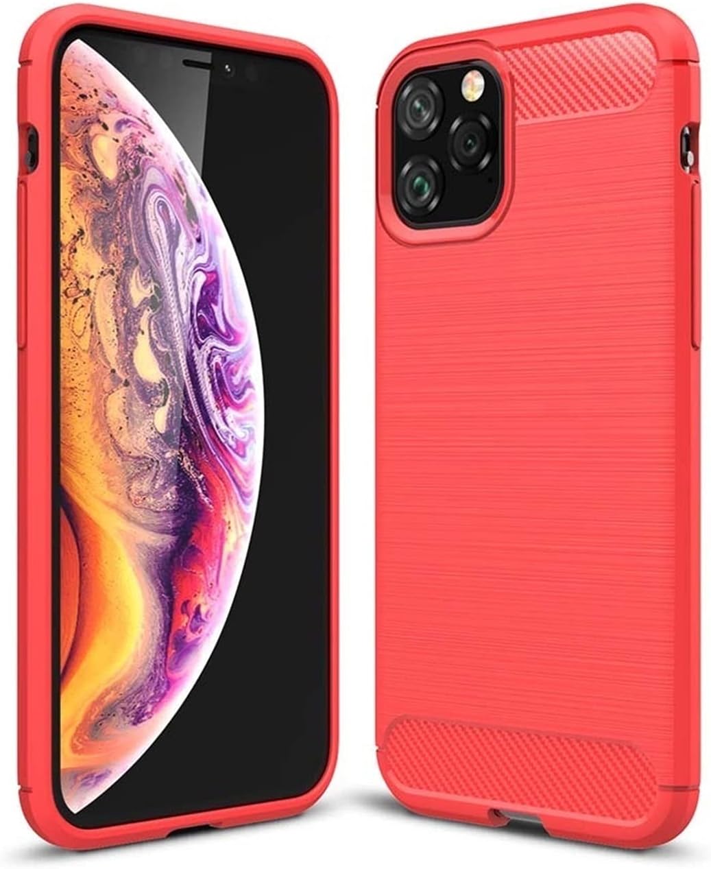 MYLPDZSW HHF cell phone Accessories Pattern TPU Phone Cover For iPhone 12 Pro Max 12 Mini, Cover Case For iPhone 11 Pro Max 11 Mini (Color : Red, Material : For 11 2019 6.1inch)