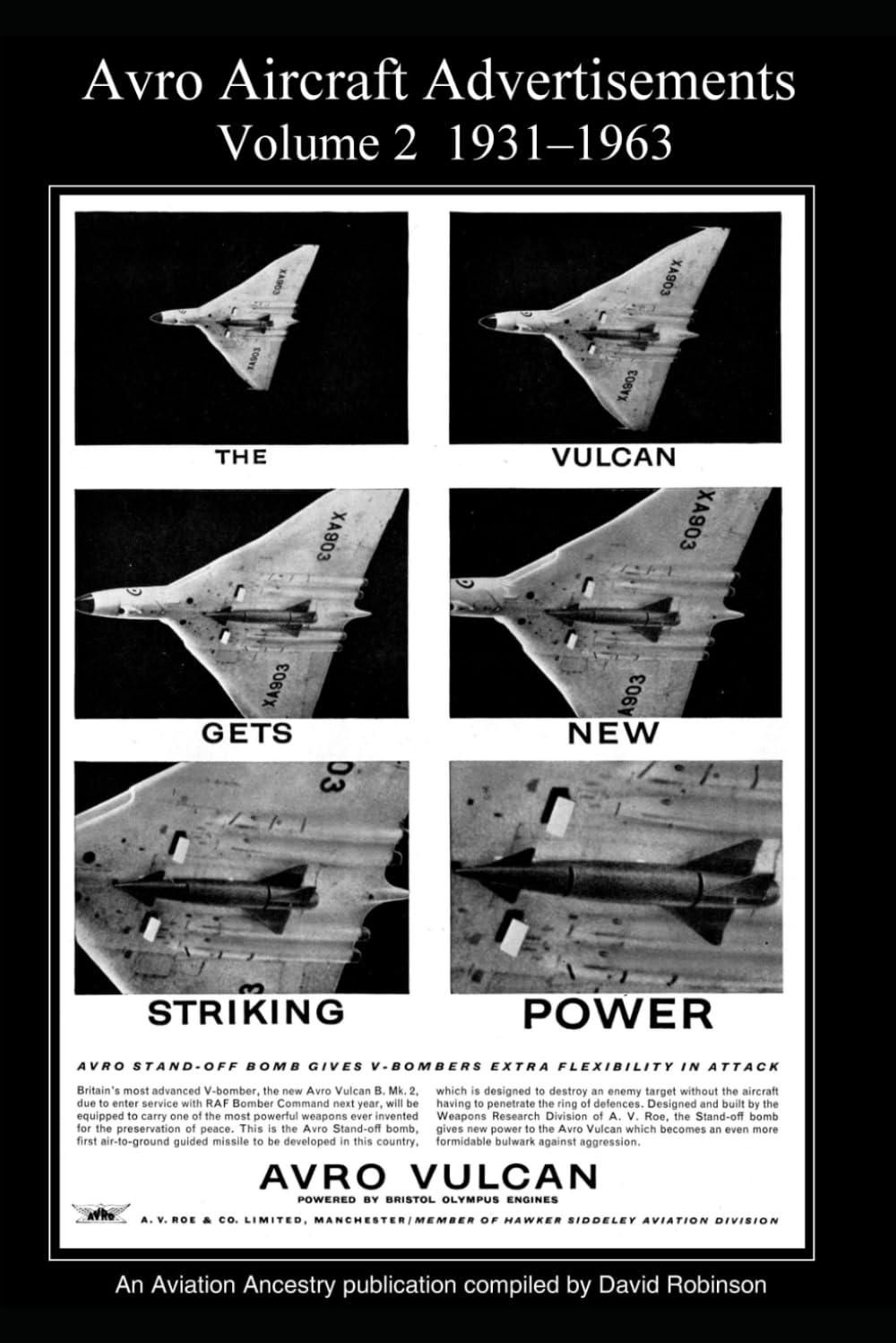 Avro Aircraft Advertisements Vol 2 livre d'annonces publicitaires de collection 1931-1963