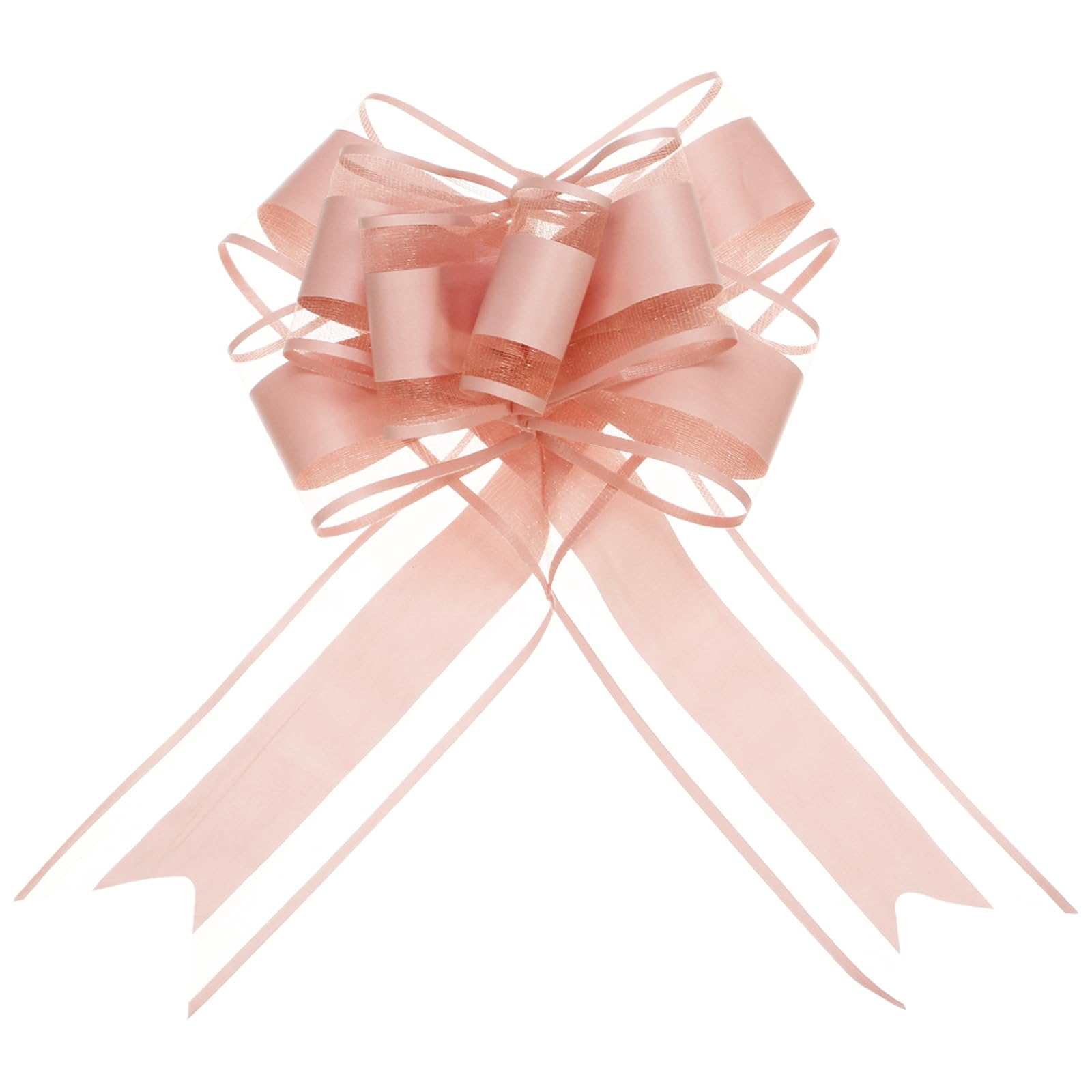 Uxcell 10pcs 9 Inch Giant Large Pull Bow Gift Wrapping Organza Bows Ribbon Dusty Pink for Wedding Baskets Presents Christmas