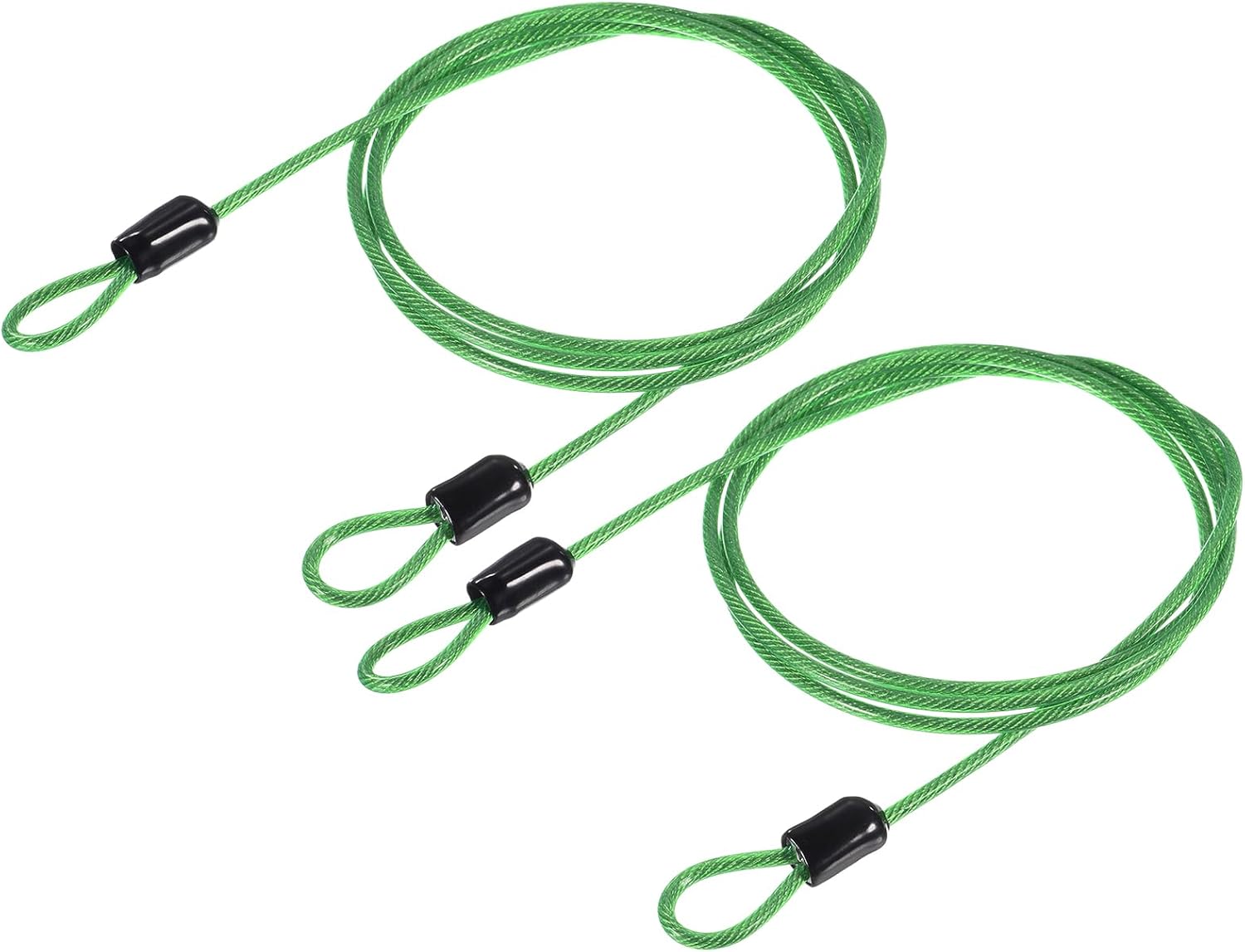 YOKIVE 2 Pcs Security Steel Cables, Coated Baggage Lock Wire Rope with Double Loop | Great for Luggage, Bicycles, Doors (Orange, 2.5mmx1.5m)