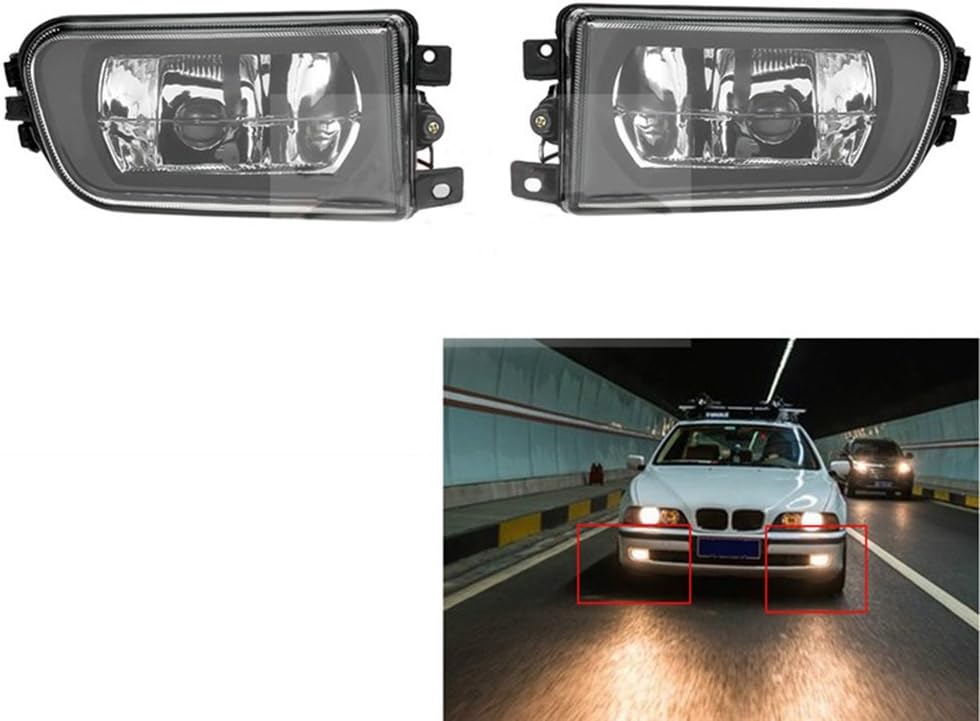 Car Front Fog Lights (Bulb Is Not Included) Replacement for BMW E39 5-Serise 1995 1996 1997 1998 /Compatible with BMW Z3 1997 1998 1999 2000 2001 Auto Bumper Grille Driving Fog Lamps